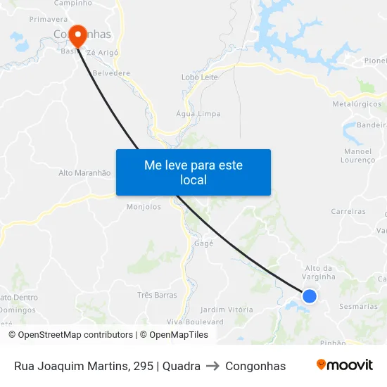 Rua Joaquim Martins, 295 | Quadra to Congonhas map