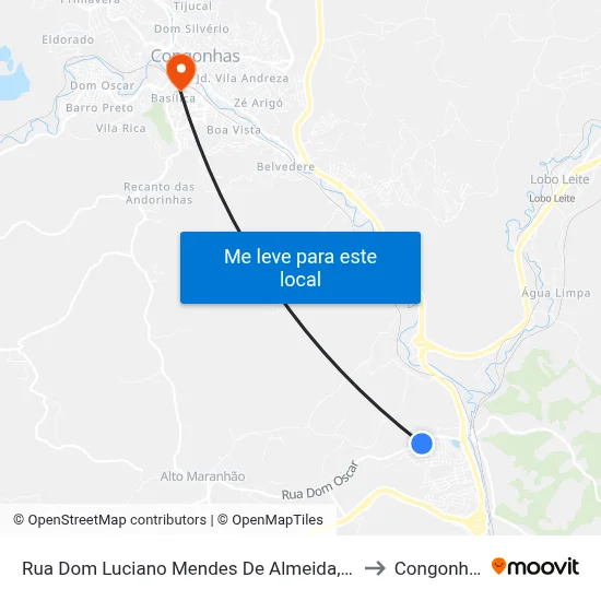 Rua Dom Luciano Mendes De Almeida, 409 to Congonhas map