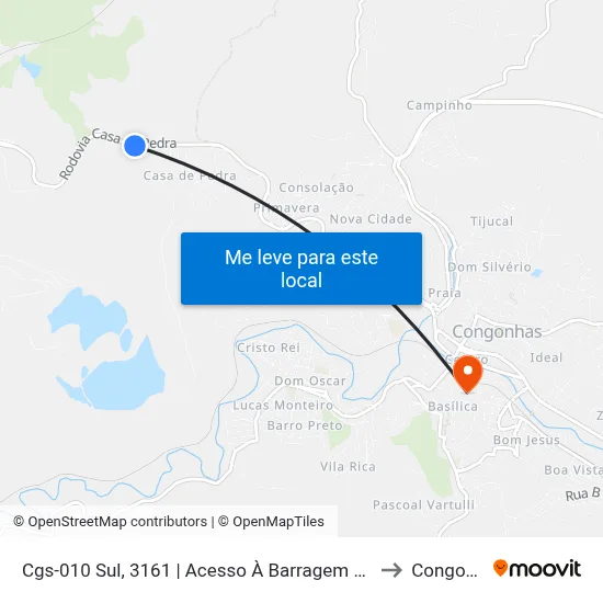 Cgs-010 Sul, 3161 | Acesso À Barragem Casa De Pedra to Congonhas map