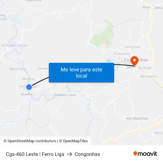 Cgs-460 Leste | Ferro Liga to Congonhas map