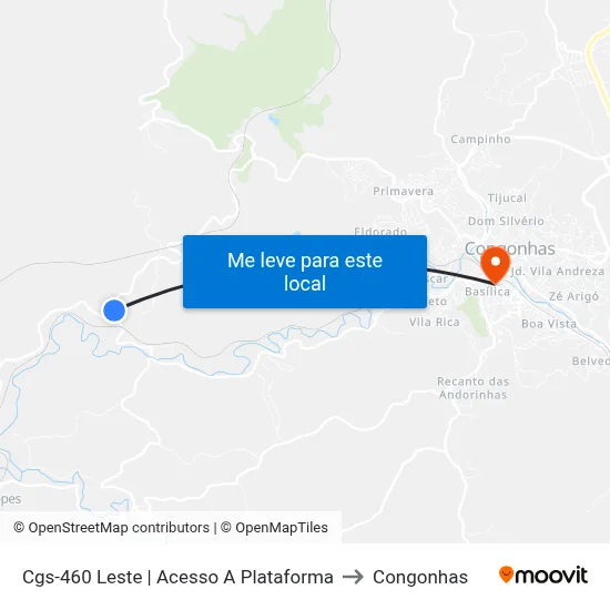 Cgs-460 Leste | Acesso A Plataforma to Congonhas map