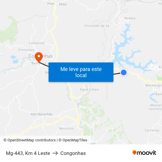 Mg-443, Km 4 Leste to Congonhas map