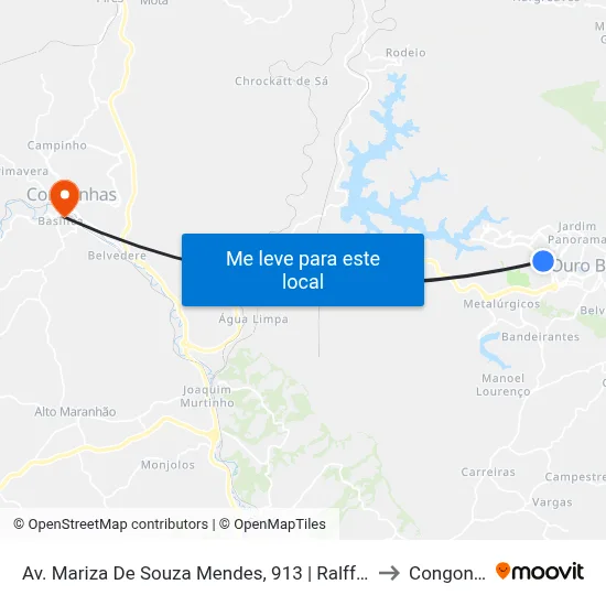 Av. Mariza De Souza Mendes, 913 | Ralff Estofados to Congonhas map