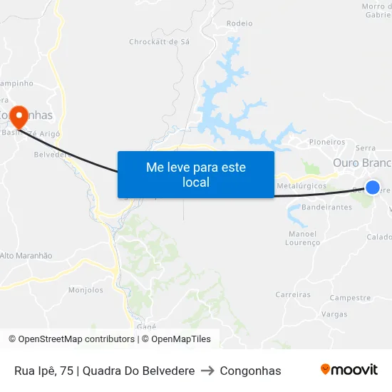 Rua Ipê, 75 | Quadra Do Belvedere to Congonhas map