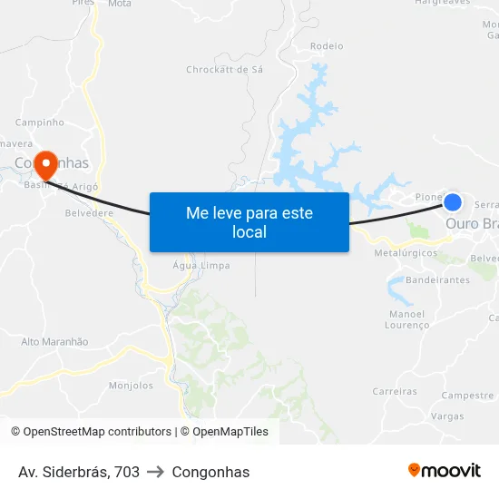 Av. Siderbrás, 703 to Congonhas map