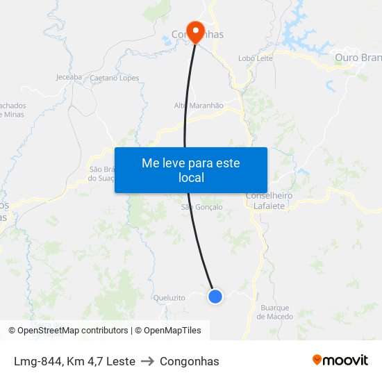 Lmg-844, Km 4,7 Leste to Congonhas map