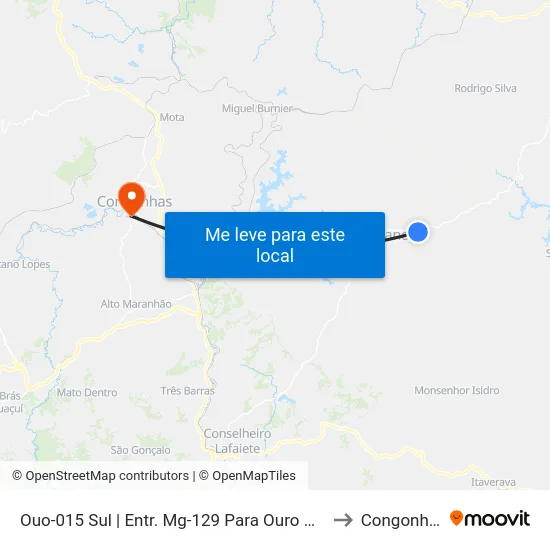Ouo-015 Sul | Entr. Mg-129 Para Ouro Preto to Congonhas map