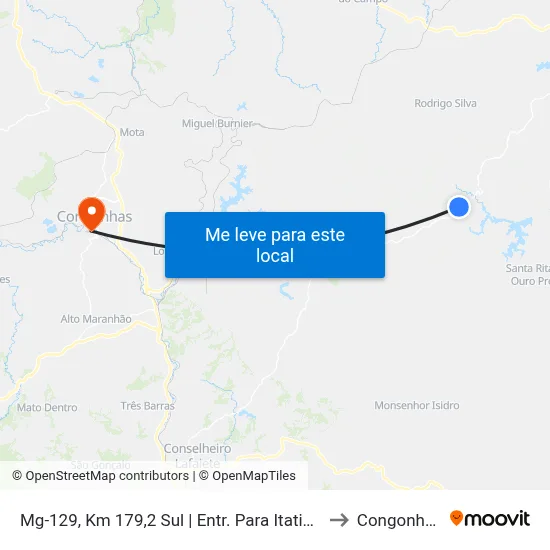 Mg-129, Km 179,2 Sul | Entr. Para Itatiaia to Congonhas map