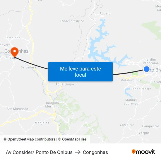 Av Consider/ Ponto De Onibus to Congonhas map