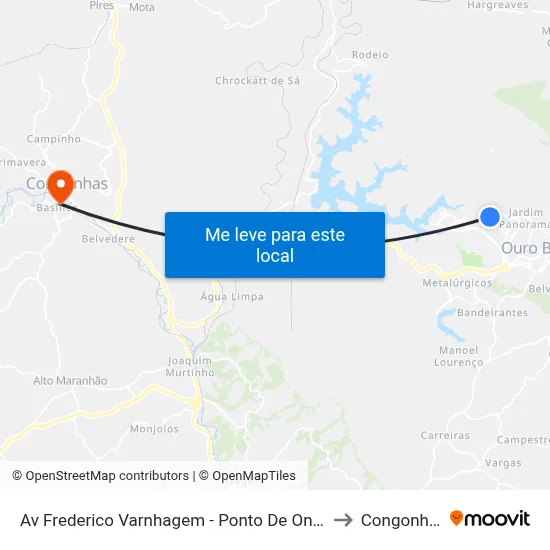 Av Frederico Varnhagem - Ponto De Onibus to Congonhas map