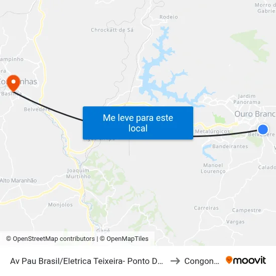 Av Pau Brasil/Eletrica Teixeira- Ponto De Onibus to Congonhas map