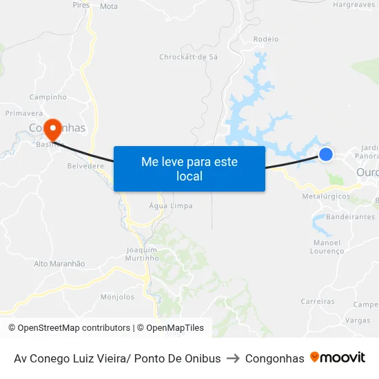 Av Conego Luiz Vieira/ Ponto De Onibus to Congonhas map