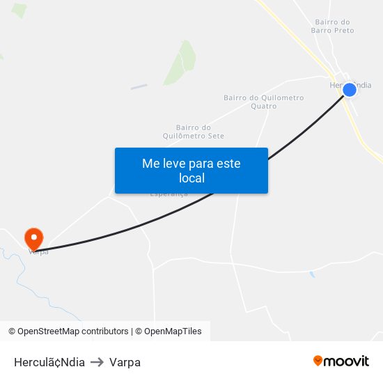 Herculã¢Ndia to Varpa map