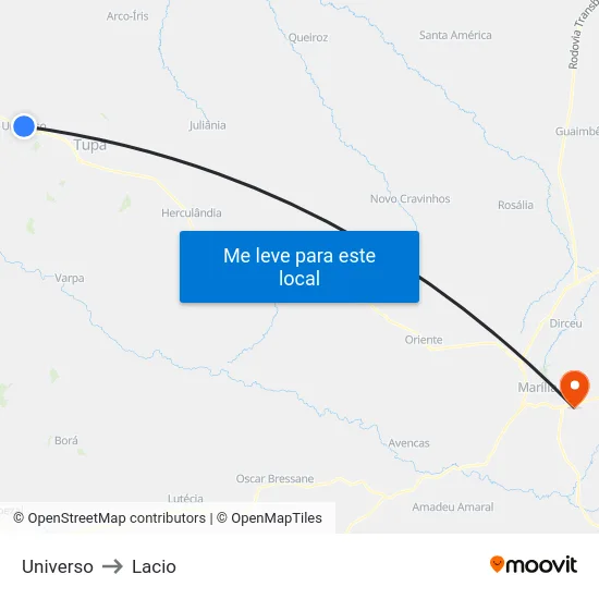 Universo to Lacio map