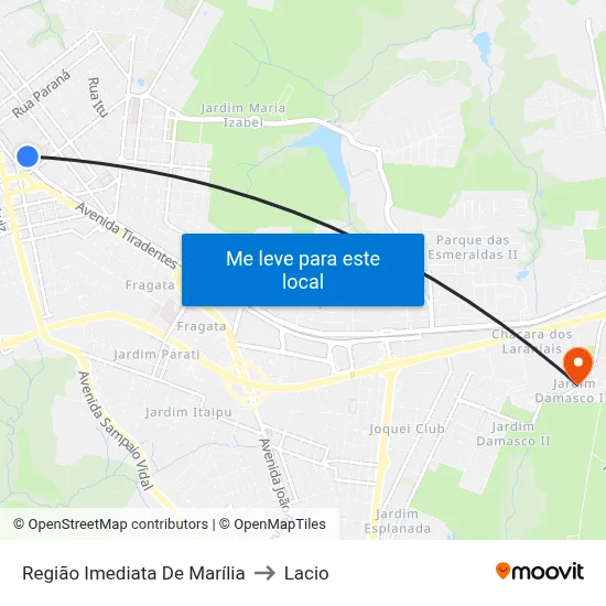 Região Imediata De Marília to Lacio map