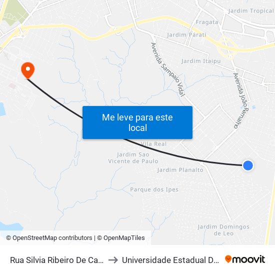 Rua Silvia Ribeiro De Carvalho, 256 to Universidade Estadual De São Paulo map