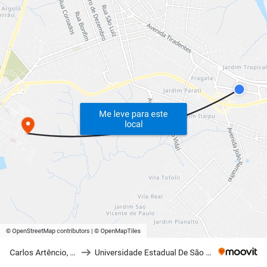 Carlos Artêncio, 277 to Universidade Estadual De São Paulo map