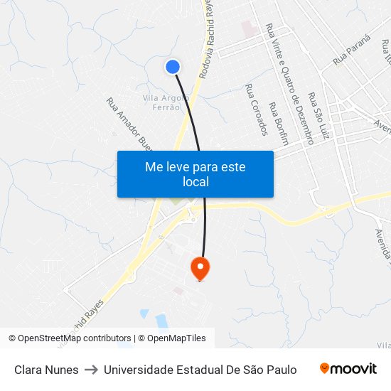 Clara Nunes to Universidade Estadual De São Paulo map