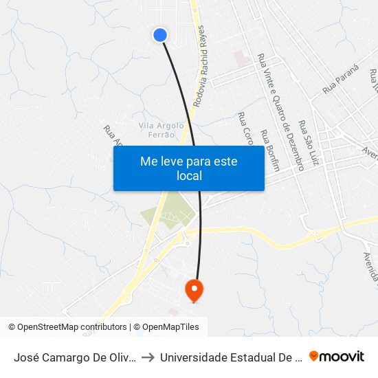 José Camargo De Oliveira, 510 to Universidade Estadual De São Paulo map