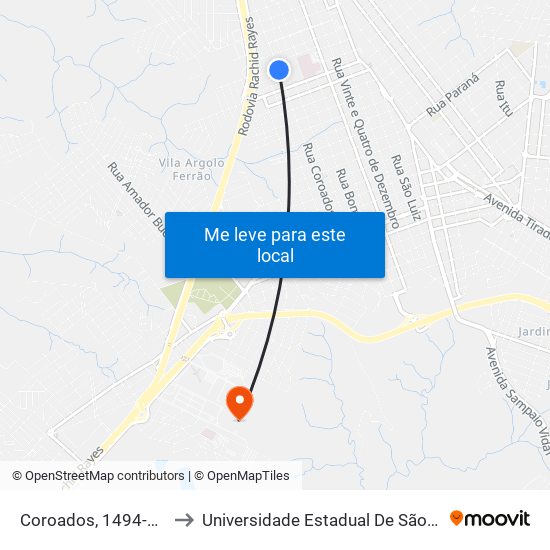 Coroados, 1494-1564 to Universidade Estadual De São Paulo map