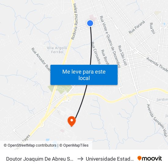 Doutor Joaquim De Abreu Sampaio Vidal, 492-596 to Universidade Estadual De São Paulo map