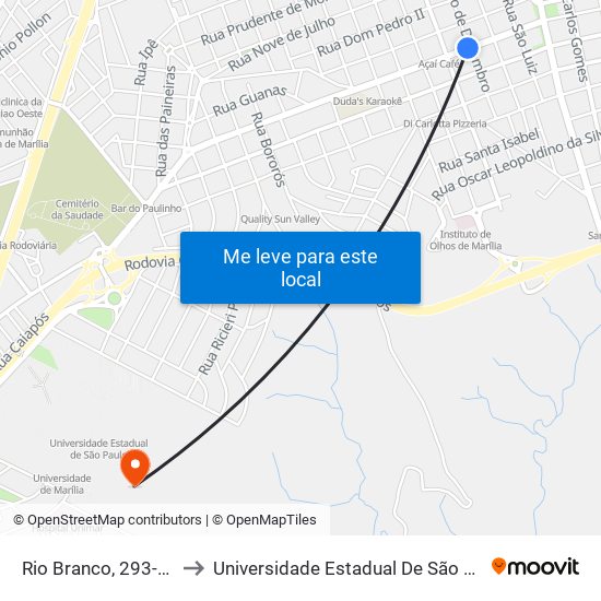 Rio Branco, 293-315 to Universidade Estadual De São Paulo map