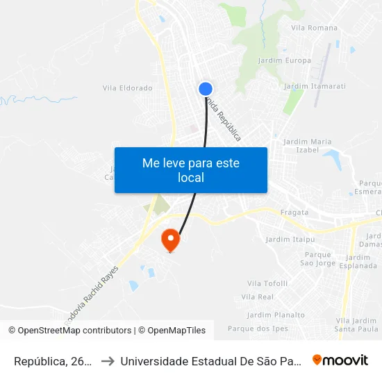 República, 2673 to Universidade Estadual De São Paulo map