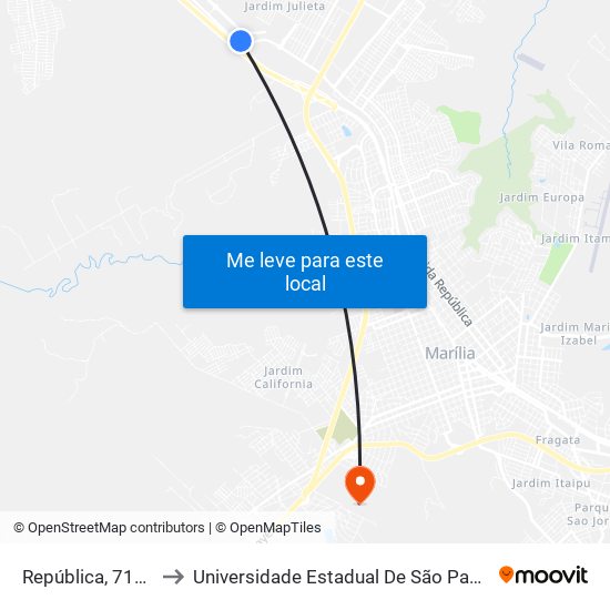 República, 7101 to Universidade Estadual De São Paulo map