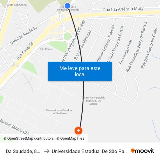 Da Saudade, 860 to Universidade Estadual De São Paulo map