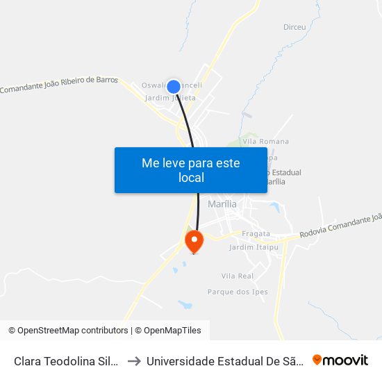 Clara Teodolina Silva, 18 to Universidade Estadual De São Paulo map