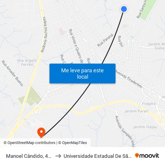 Manoel Cândido, 47-103 to Universidade Estadual De São Paulo map