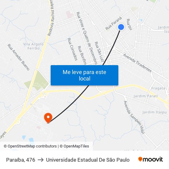 Paraíba, 476 to Universidade Estadual De São Paulo map