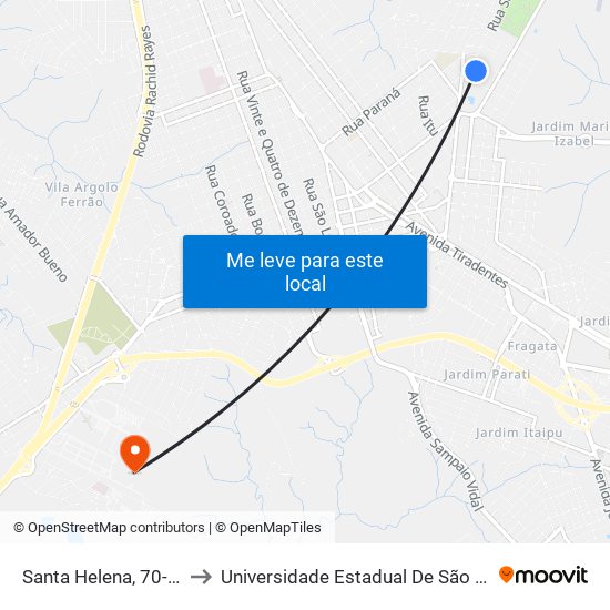 Santa Helena, 70-114 to Universidade Estadual De São Paulo map