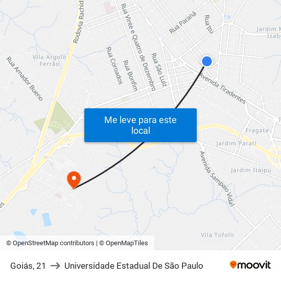 Goiás, 21 to Universidade Estadual De São Paulo map