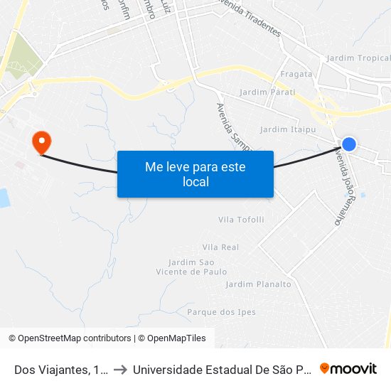 Dos Viajantes, 118 to Universidade Estadual De São Paulo map