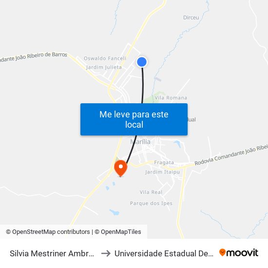 Silvia Mestriner Ambrósio, 1-53 to Universidade Estadual De São Paulo map