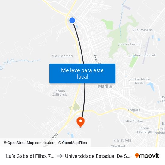 Luís Gabaldi Filho, 76-110 to Universidade Estadual De São Paulo map