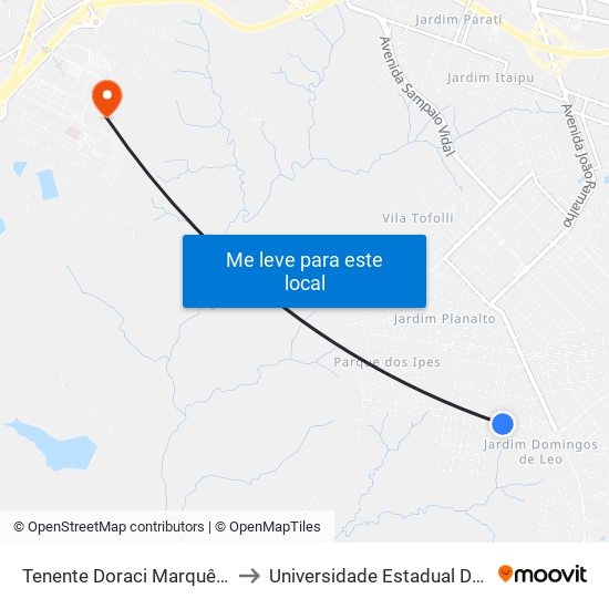 Tenente Doraci Marquês, 259-427 to Universidade Estadual De São Paulo map