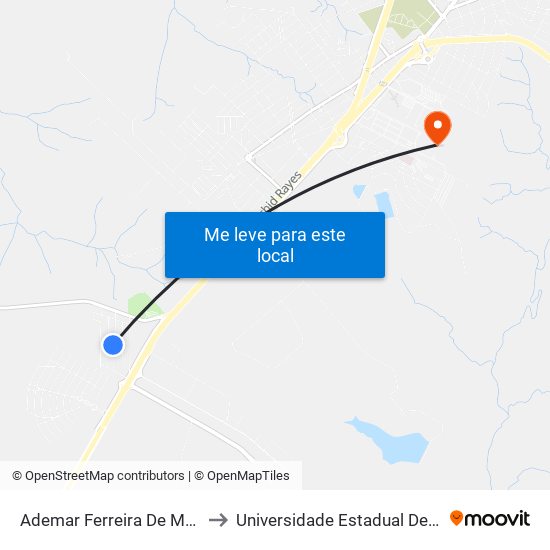 Ademar Ferreira De Melo Júnior to Universidade Estadual De São Paulo map