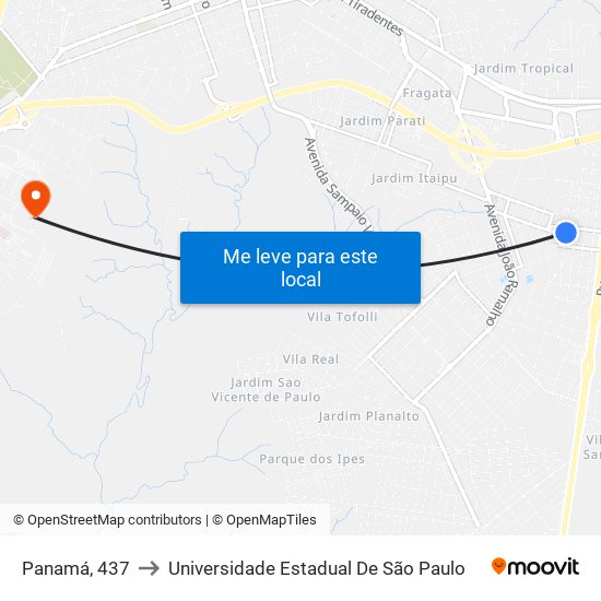 Panamá, 437 to Universidade Estadual De São Paulo map