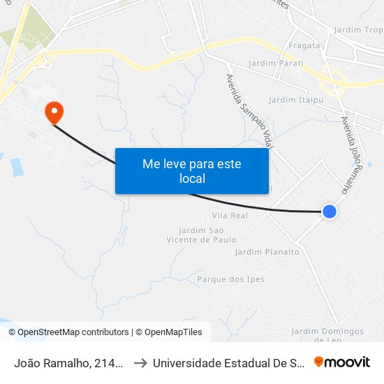 João Ramalho, 2143-2169 to Universidade Estadual De São Paulo map