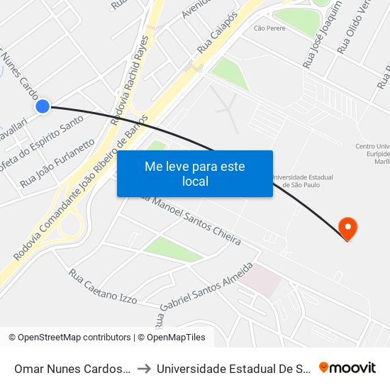 Omar Nunes Cardoso, 1-73 to Universidade Estadual De São Paulo map