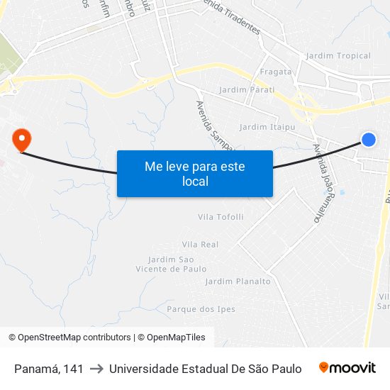 Panamá, 141 to Universidade Estadual De São Paulo map