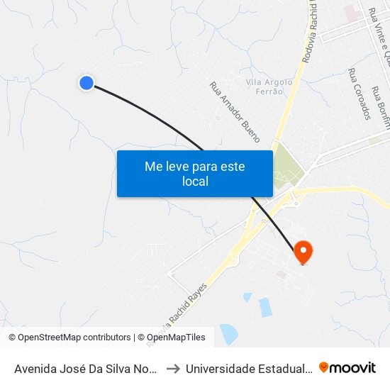 Avenida José Da Silva Nogueira Júnior, 72 to Universidade Estadual De São Paulo map