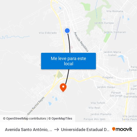 Avenida Santo Antônio, 2995-3061 to Universidade Estadual De São Paulo map