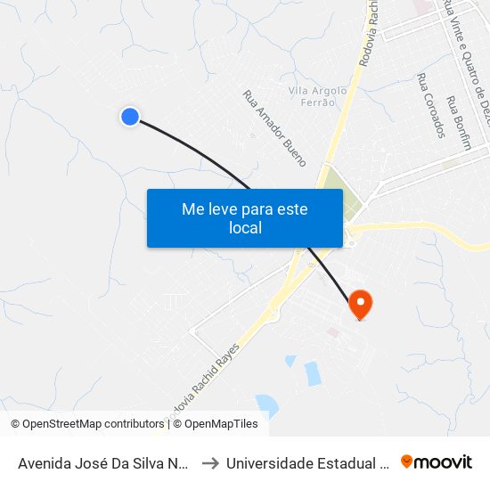 Avenida José Da Silva Nogueira Júnior to Universidade Estadual De São Paulo map