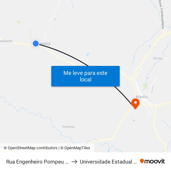 Rua Engenheiro Pompeu Guimarães, 23 to Universidade Estadual De São Paulo map