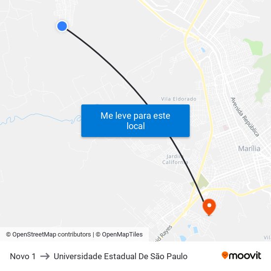 Novo 1 to Universidade Estadual De São Paulo map