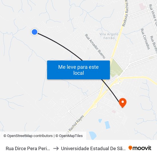 Rua Dirce Pera Perina, 37 to Universidade Estadual De São Paulo map