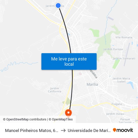 Manoel Pinheiros Matos, 658 to Universidade De Marília map